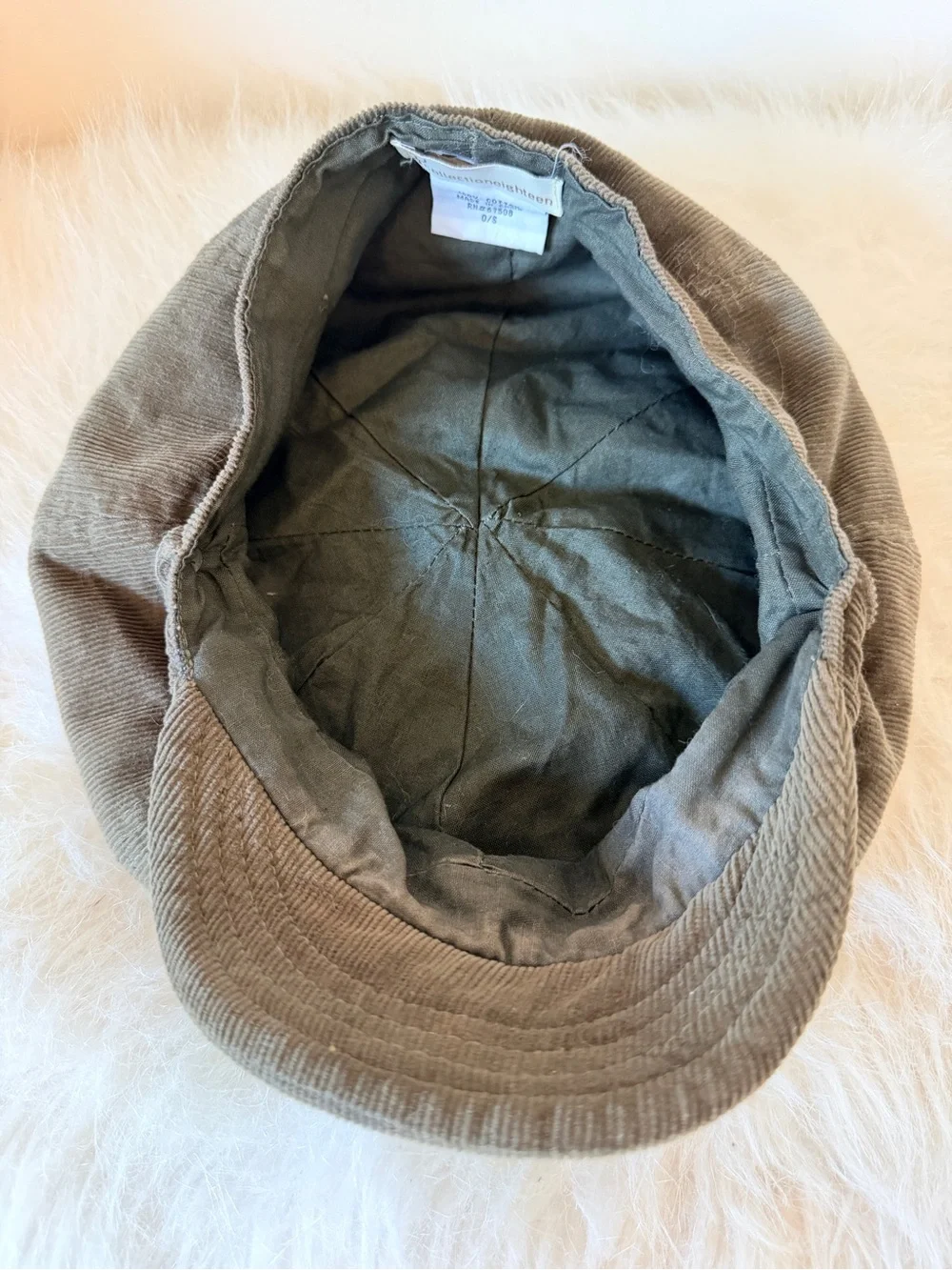 Collection 18 100% Cotton Olive Green Corduroy Soft Bill Baker Boy Cap